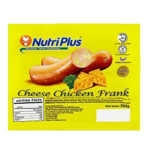 NutriPlus Cheese Chicken Frank (300g)