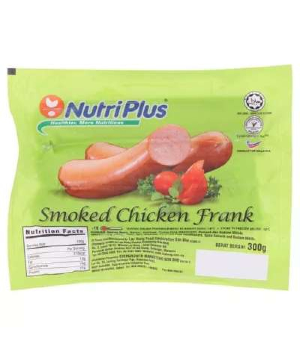 NUTRIPLUS SMOKED CHICKEN FRANK 300G