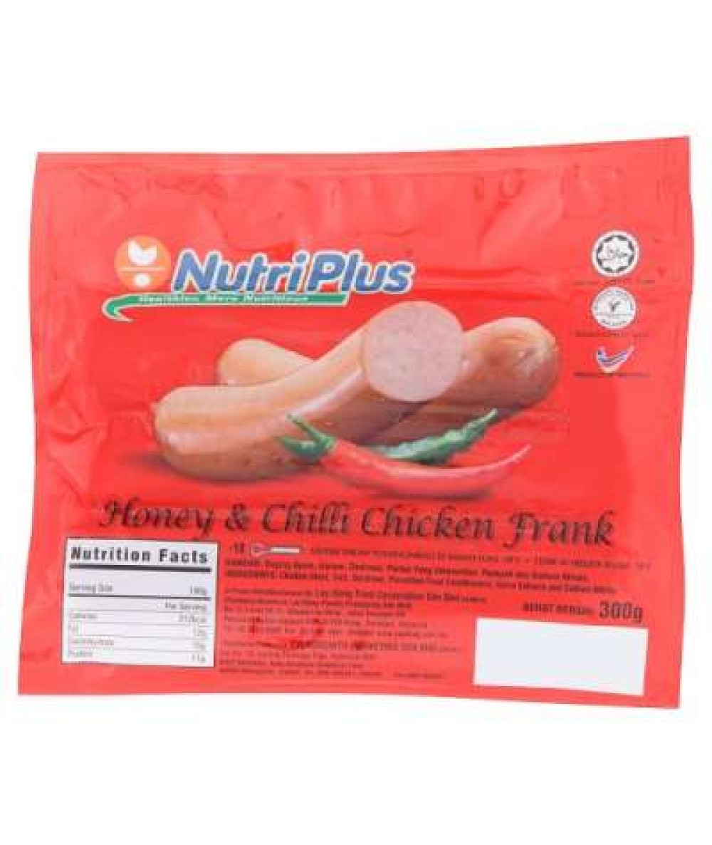 NUTRIPLUS HONEY& CHILLI CHICKEN FRANK 300g