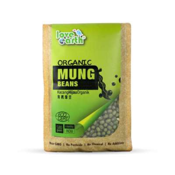 LE ORGANIC GREEN MUNG BEAN 580G 