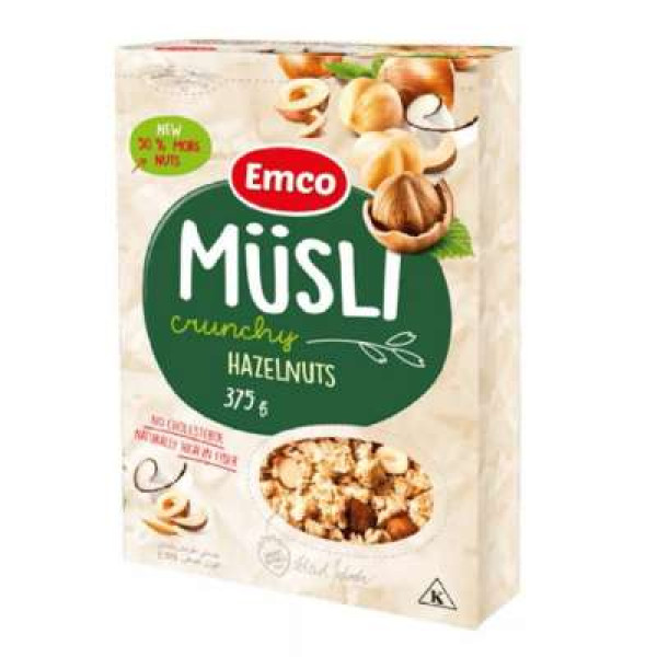 EMCO CRUNCHY MUESLI HAZELNUTS 375G