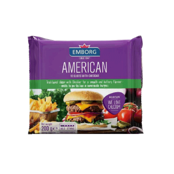 EMBORG PROCESSED SLICED CHEESE 10'S 200G