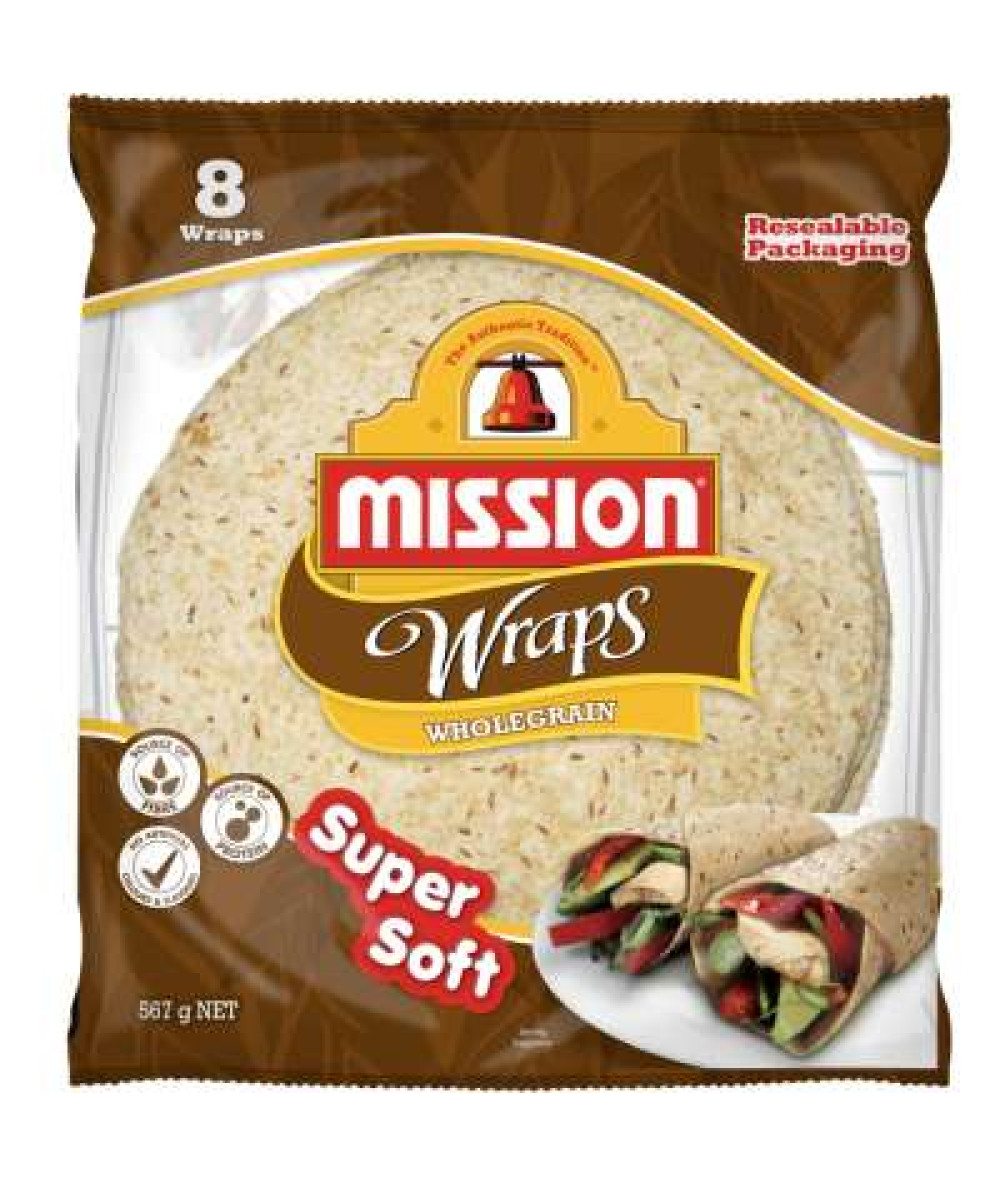 MISSION WRAPS WHOLEGRAIN 8'S