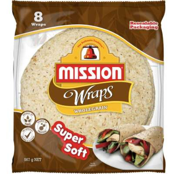 MISSION WRAPS WHOLEGRAIN 8'S