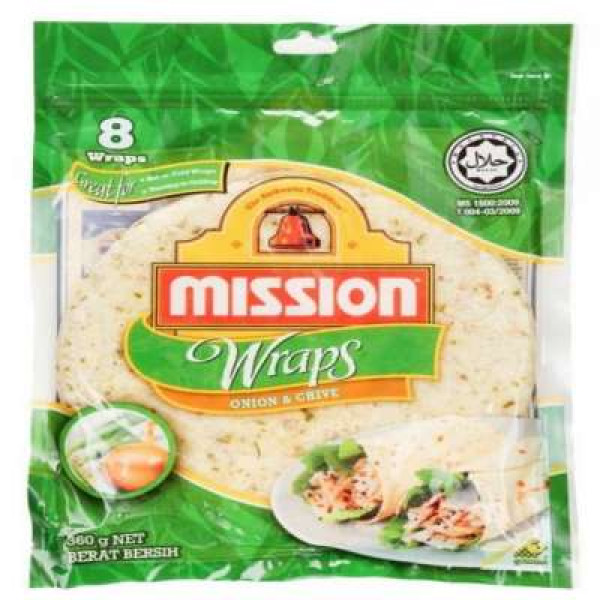 MISSION WRAPS ONION & CHIVES 8'S