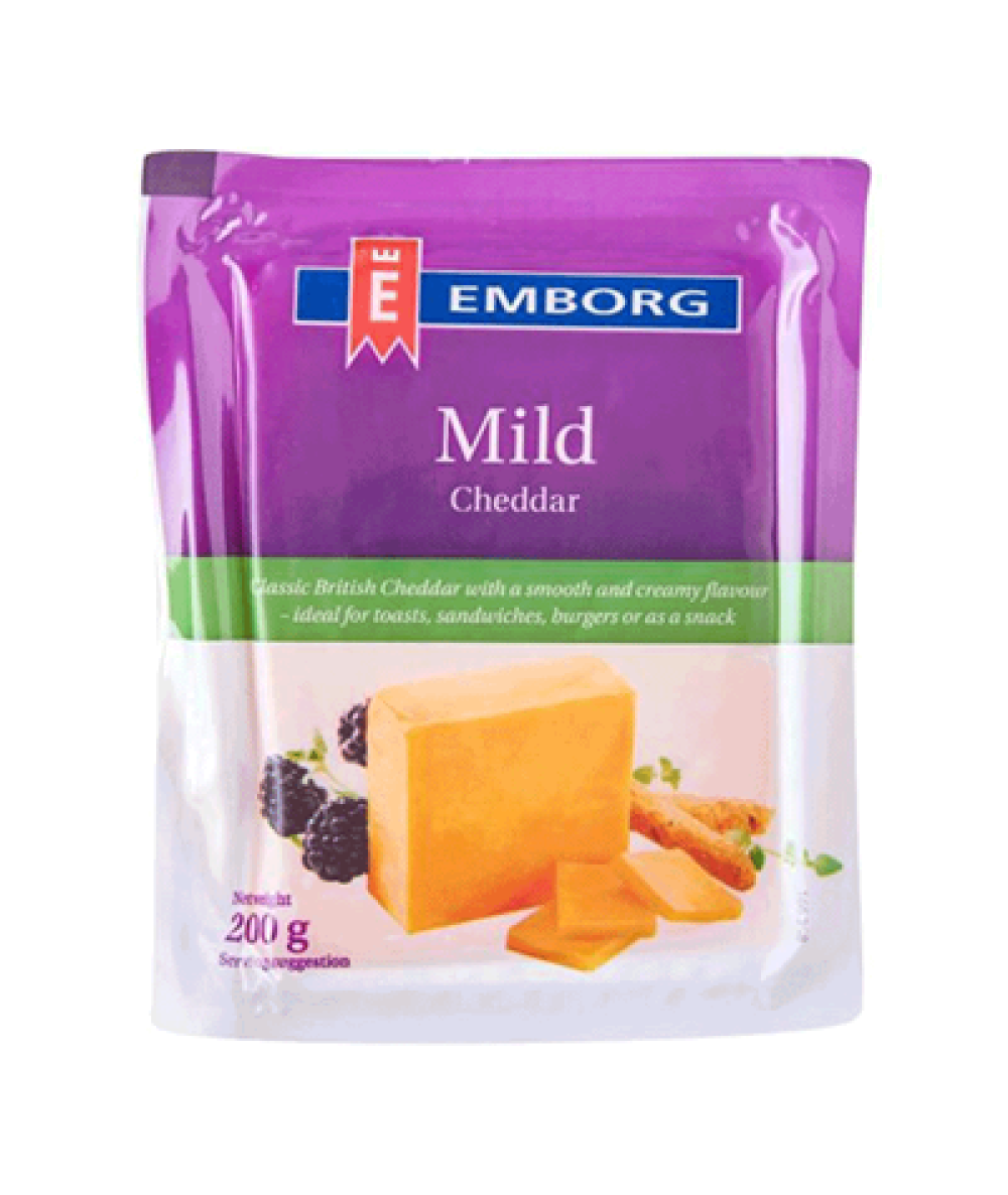 EMBORG CHEDDAR COLOUR MILD 200G