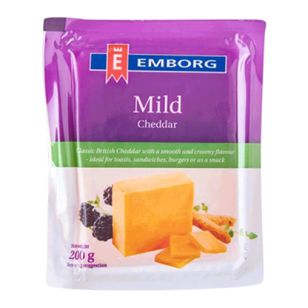 EMBORG CHEDDAR COLOUR MILD 200G