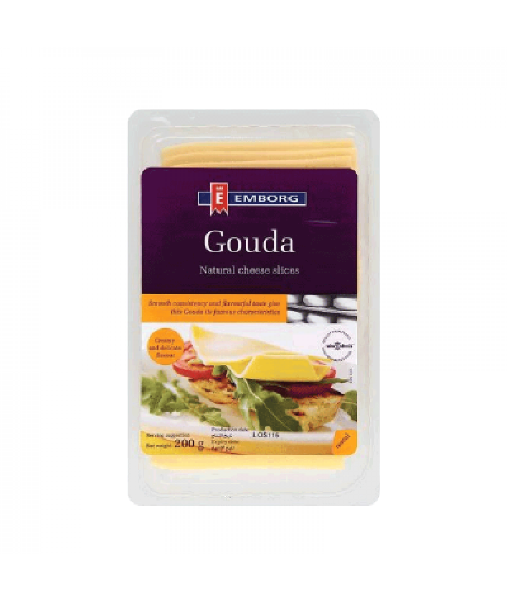 EMBORG NATURAL SLICED CHEESE- GOUDA 150G