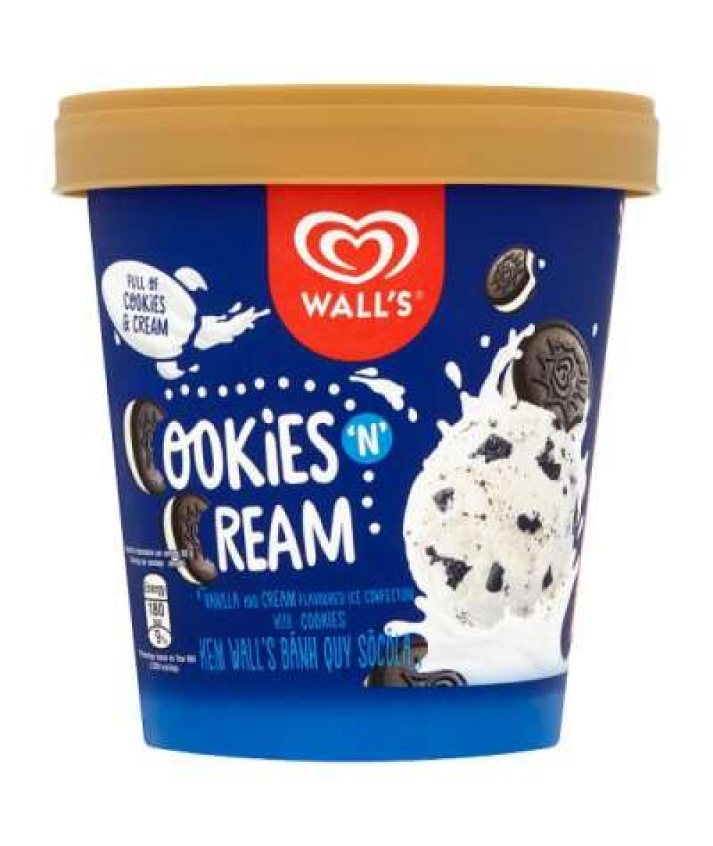 WALL'S TUB COOKIES & CREAM 750ML