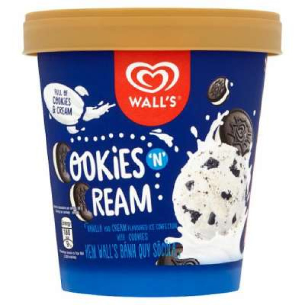 WALL'S TUB COOKIES & CREAM 750ML