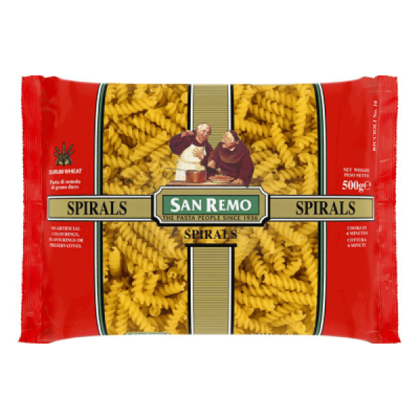 SAN REMO SPIRALS 500G