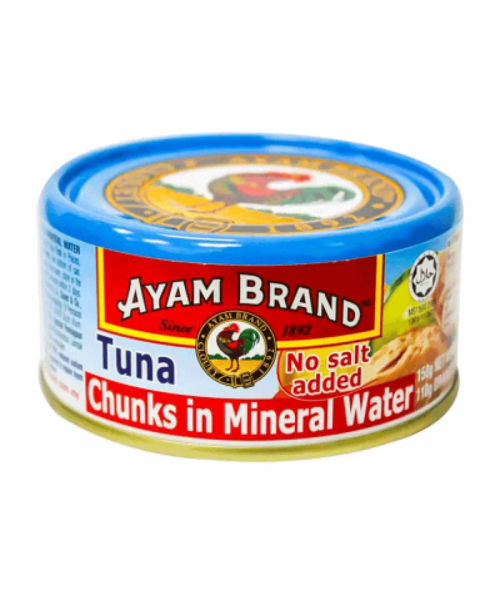 AYAM BRAND TUNA - CHUNKS MINERAL IN WATER 150GM