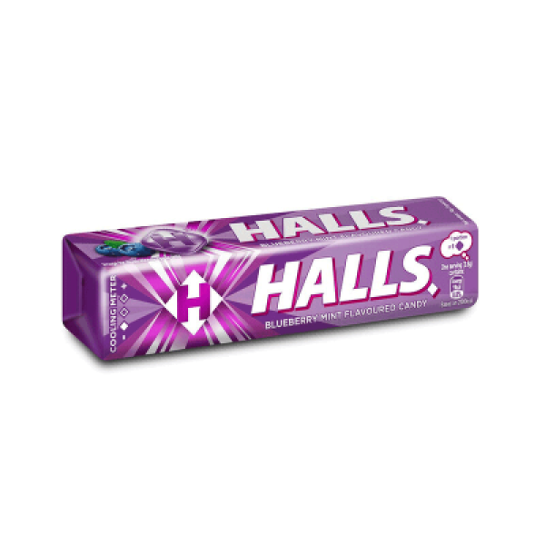 HALLS STICK BLUEBERRY 34G 9 PIECES