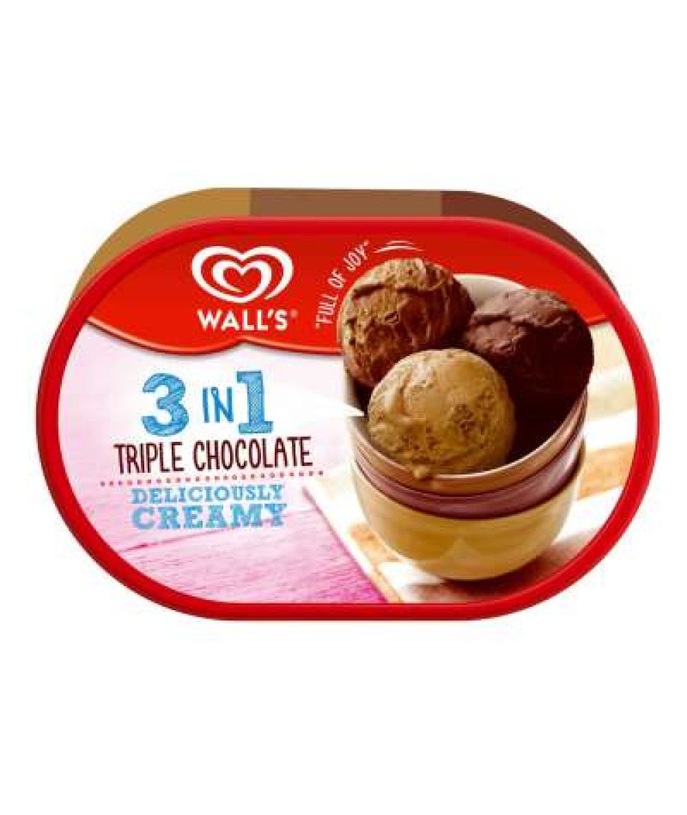 WALL'S TUB 3 IN 1 TRI CHOC 1500ML