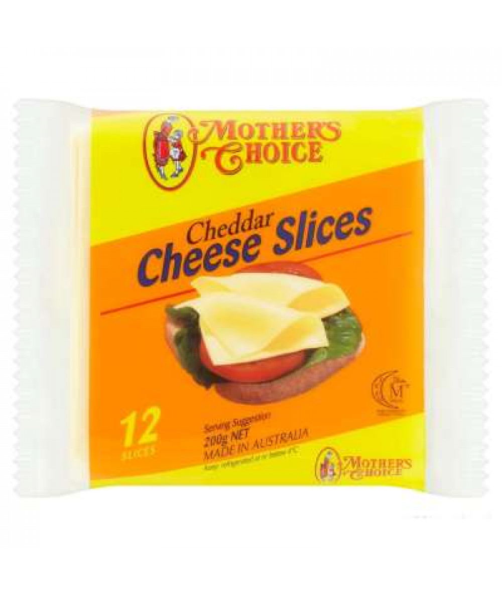 MOTHERS CHOICE CHEDDAR CHEESE SLICES 12