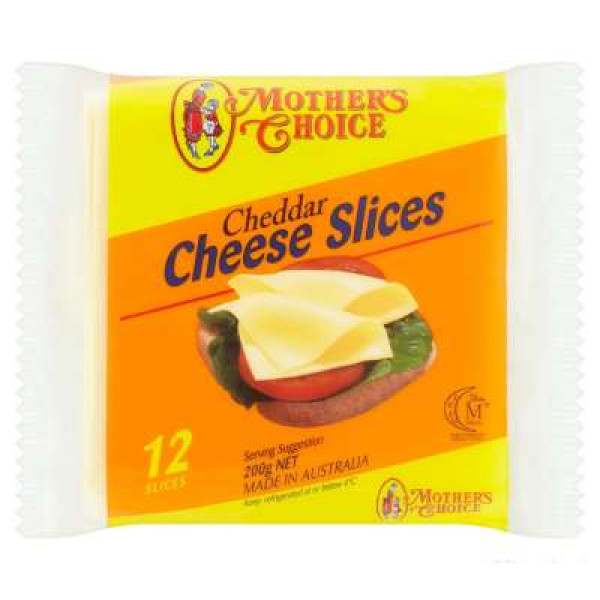 MOTHERS CHOICE CHEDDAR CHEESE SLICES 12