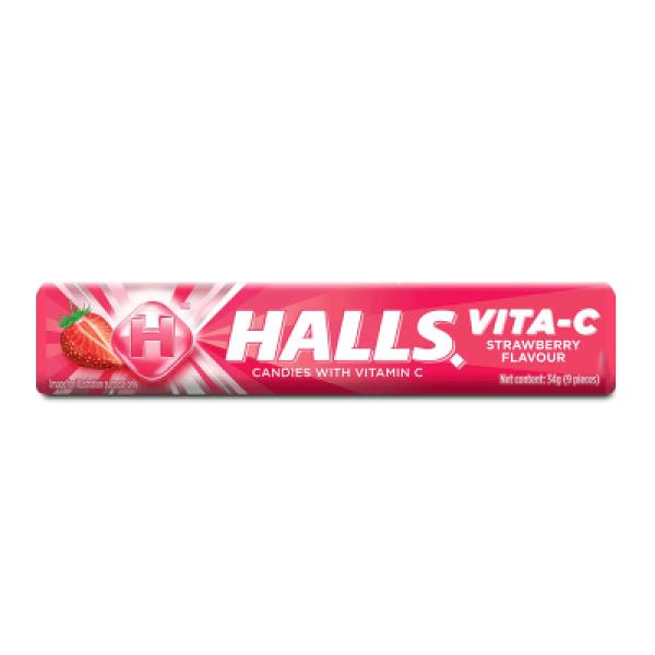 HALLS VITAMIN C STRAWBERRY 34G