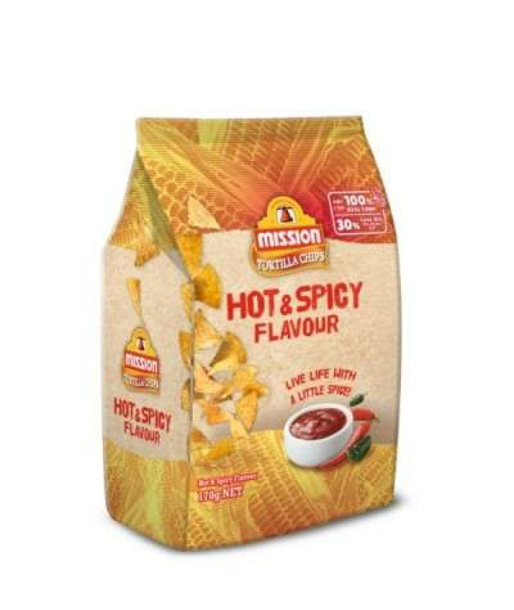 MISSION TORTILLA CHIPS HOT&SPICY 170G