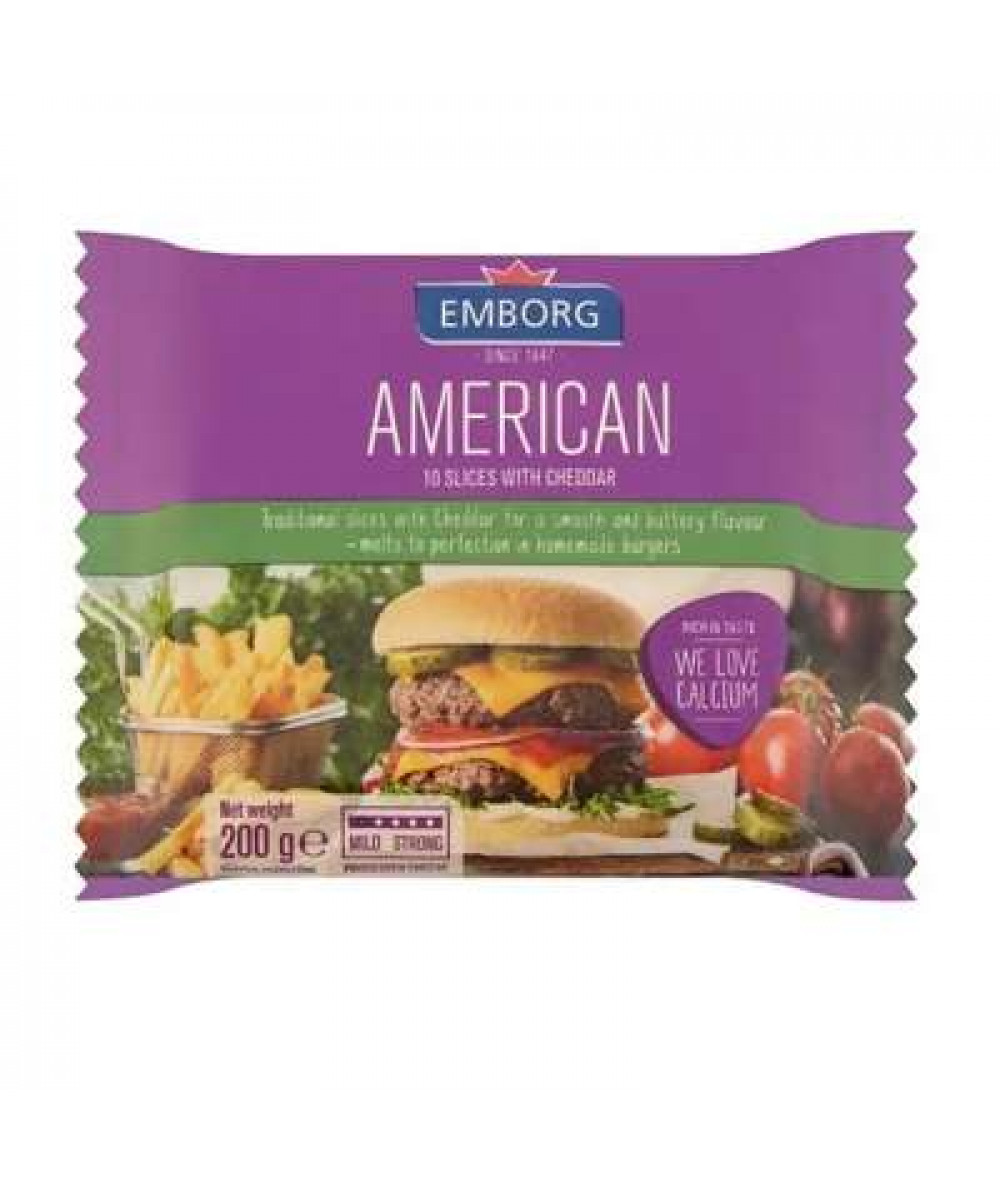 EMBORG PSC CHEDDAR AMERICAN 200G