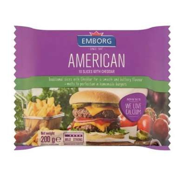 EMBORG PSC CHEDDAR AMERICAN 200G