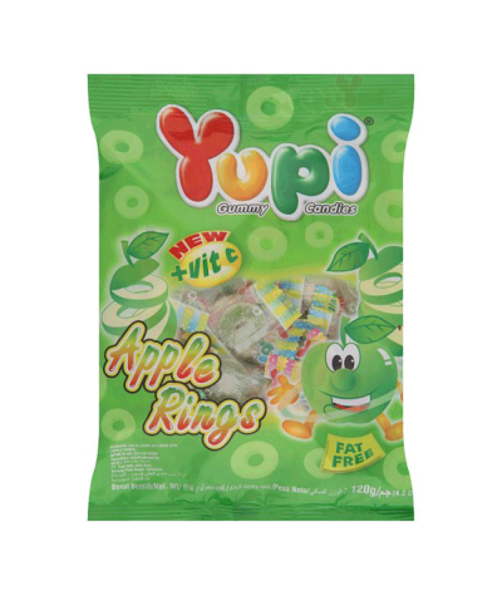 YUPI APPLE RINGS 120G