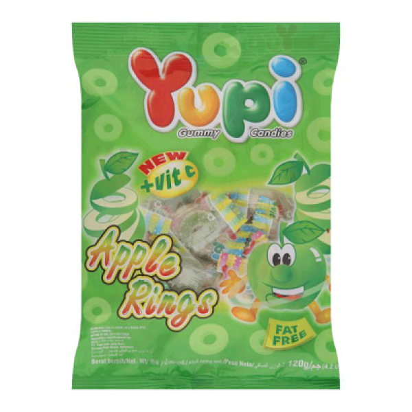 YUPI APPLE RINGS 120G