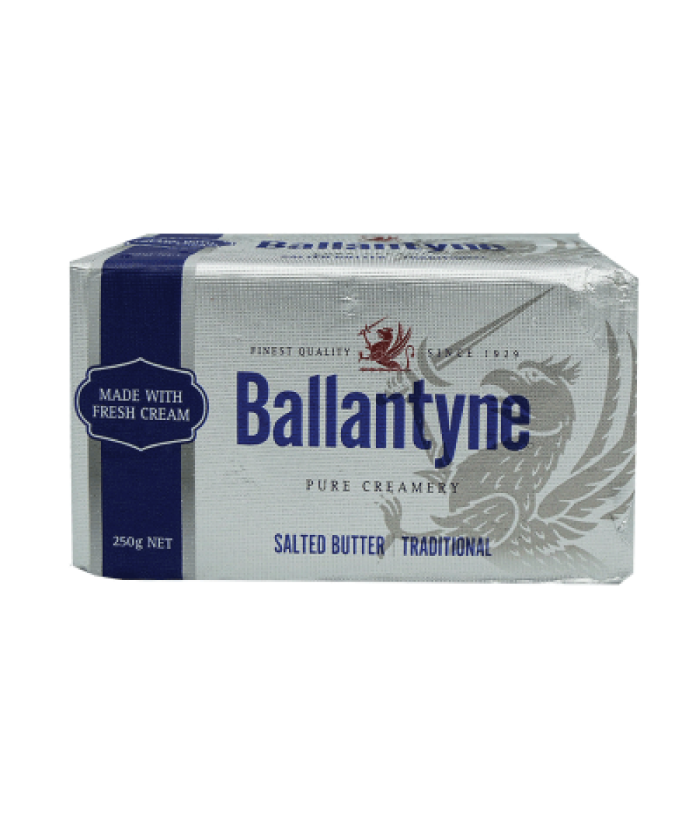 BALLANTYNE FOIL WRAPPED BUTTER SALTED 250G