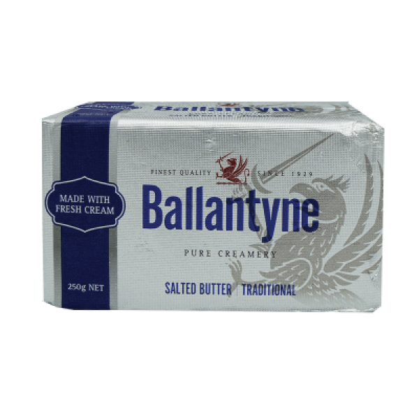 BALLANTYNE FOIL WRAPPED BUTTER SALTED 250G