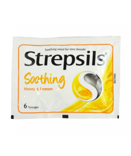 STREPSILS SOOTHING HONEY LEMON LOZENGES 6S