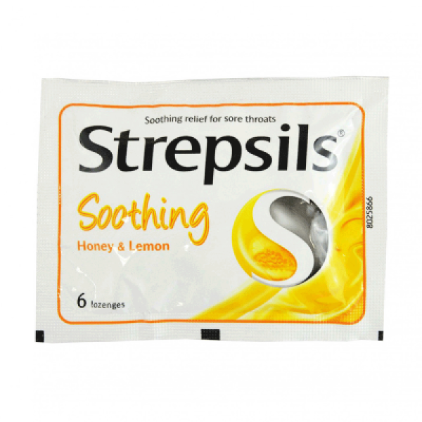 STREPSILS SOOTHING HONEY LEMON LOZENGES 6S