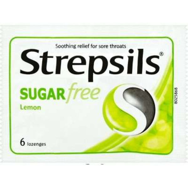 STREPSILS SUGAR FREE LEMON LOZENGES 6S