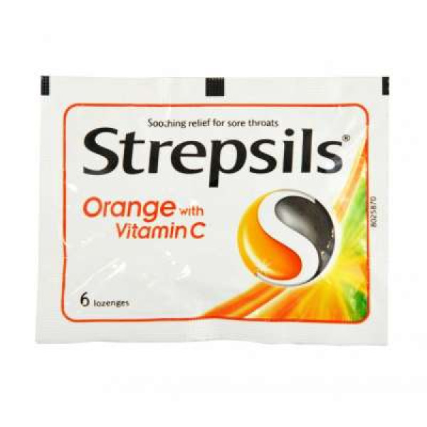 STREPSILS ORANGE WITH VITAMIC C LOZENGES 6S