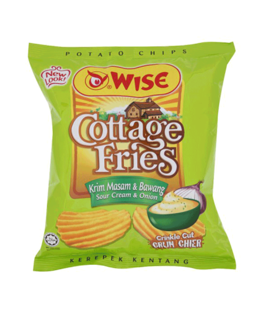 WISE COTTAGE FRIES SOUR CREAM & ONION 65G