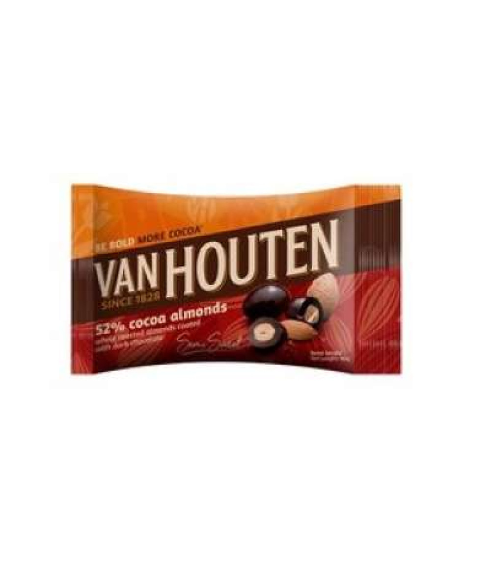 VAN HOUTEN DARK 52% COCOA ALMOND DRAGEES 80G