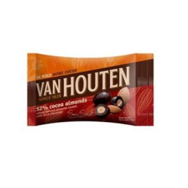 VAN HOUTEN DARK 52% COCOA ALMOND DRAGEES 80G