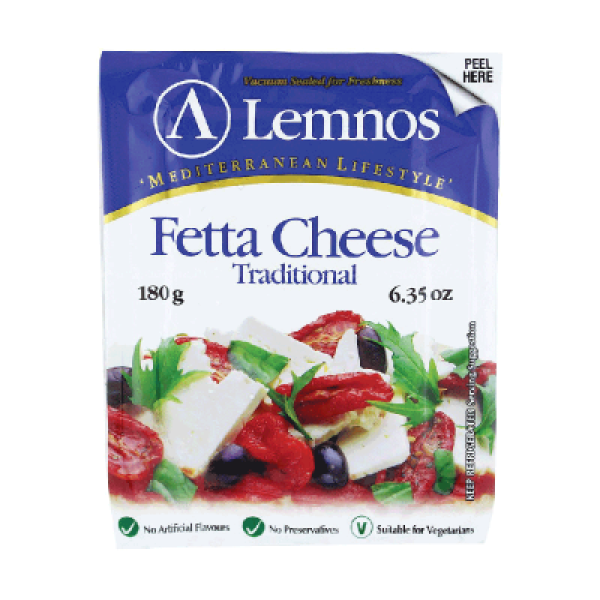 LEMNOS BRAND FETTA CHEESE 180G