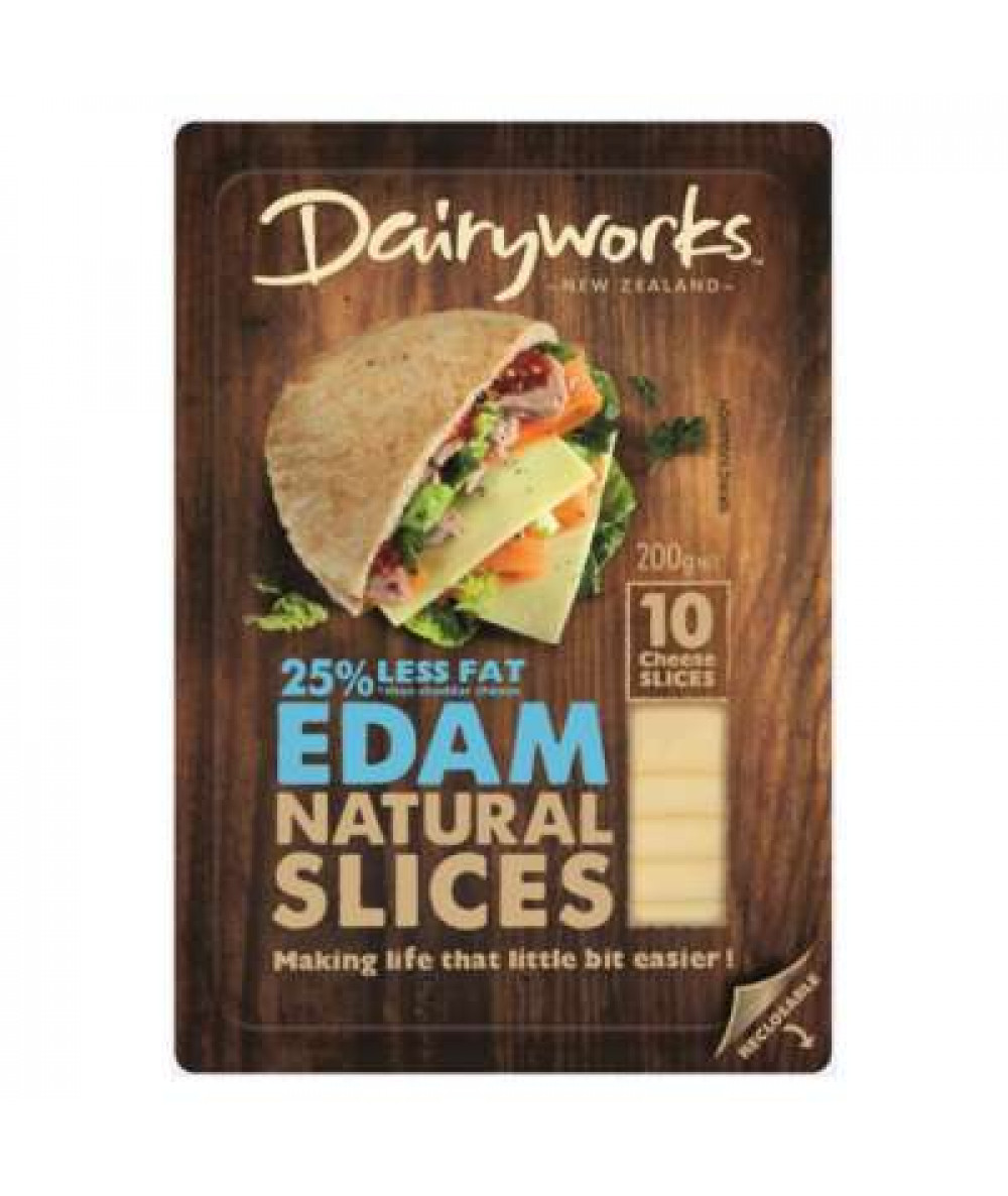 DAIRYWORK BRAND EDAM NATURAL SLICES 200G