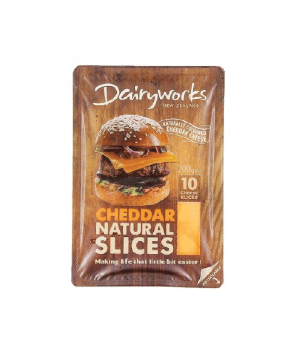 DAIRYWORK BRAND ORANGE CHEDDAR SLICES 200G