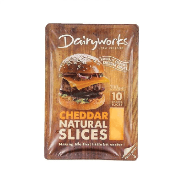 DAIRYWORK BRAND ORANGE CHEDDAR SLICES 200G