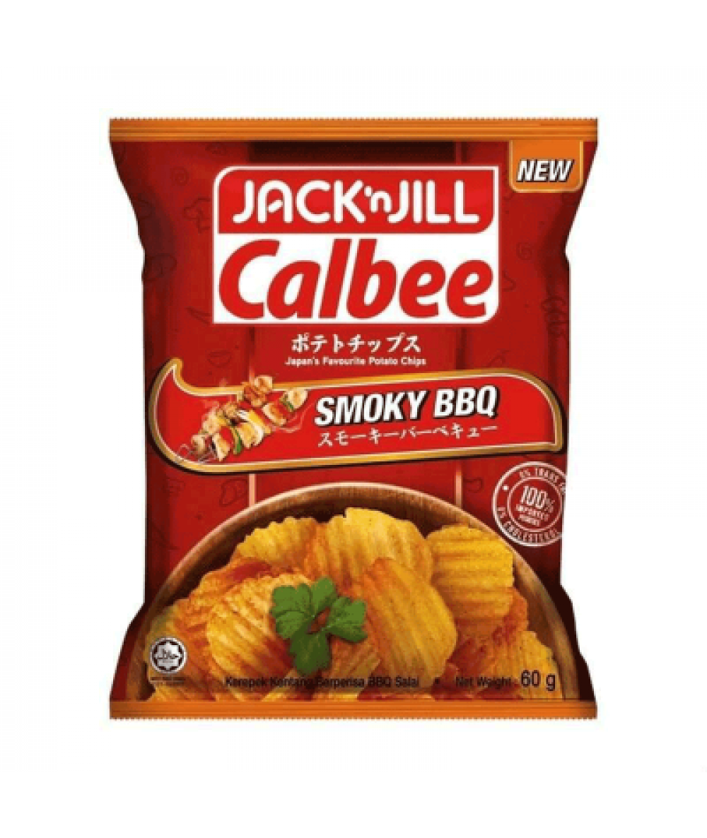 JNJ CALBEE SMOKY BBQ CHIPS 60G