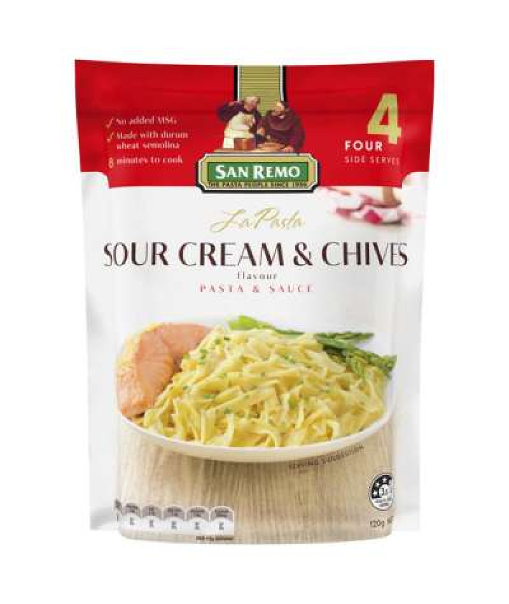 SAN REMO LA PASTA SOUR CREAM & CHIVES 120GM