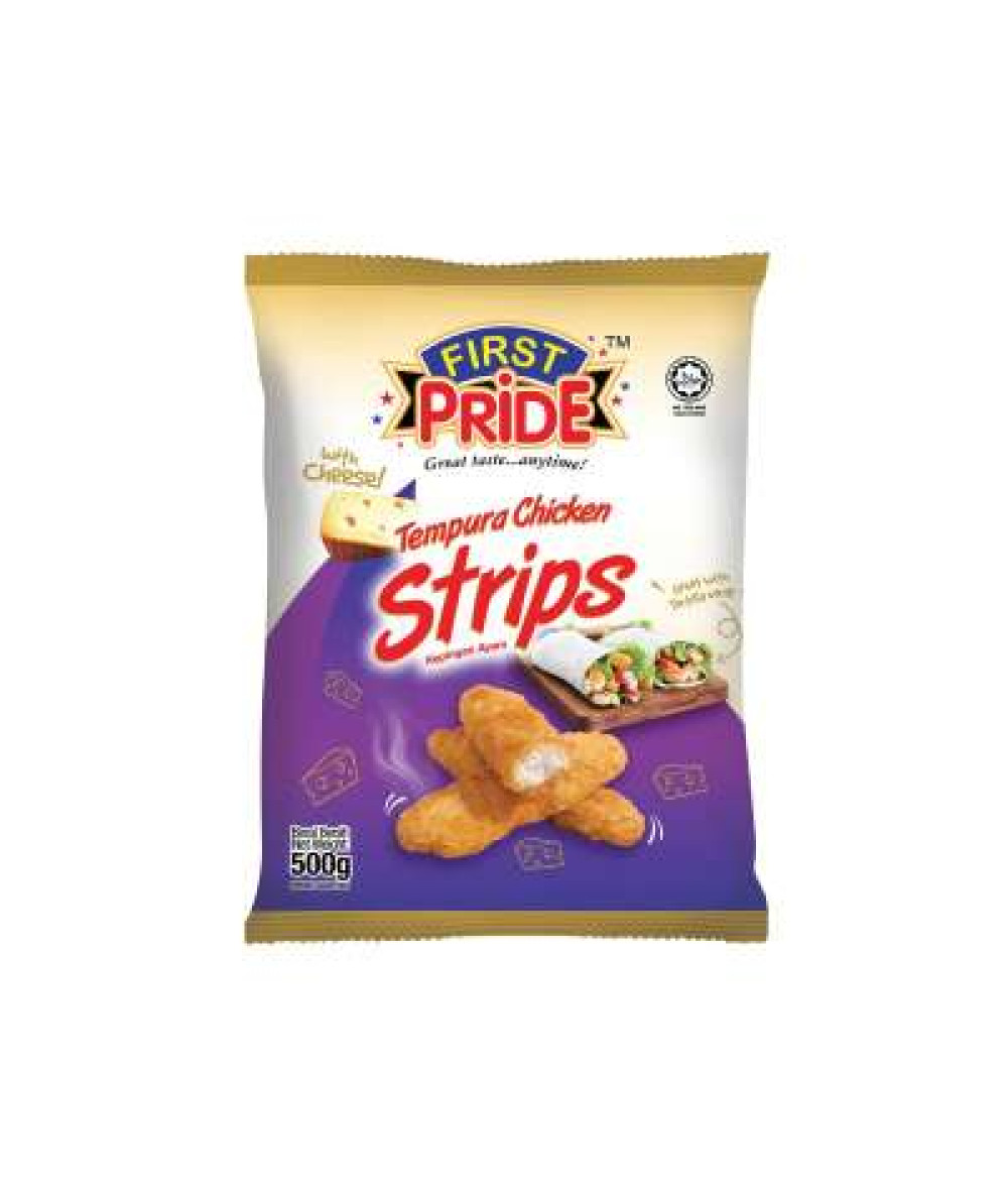 FIRST PRIDE TEMPURA CHEESE CHICKEN STRIPS 500G