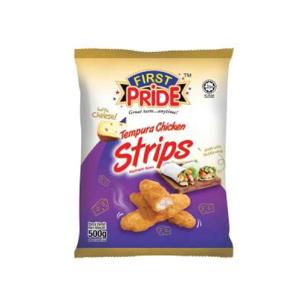 FIRST PRIDE TEMPURA CHEESE CHICKEN STRIPS 500G