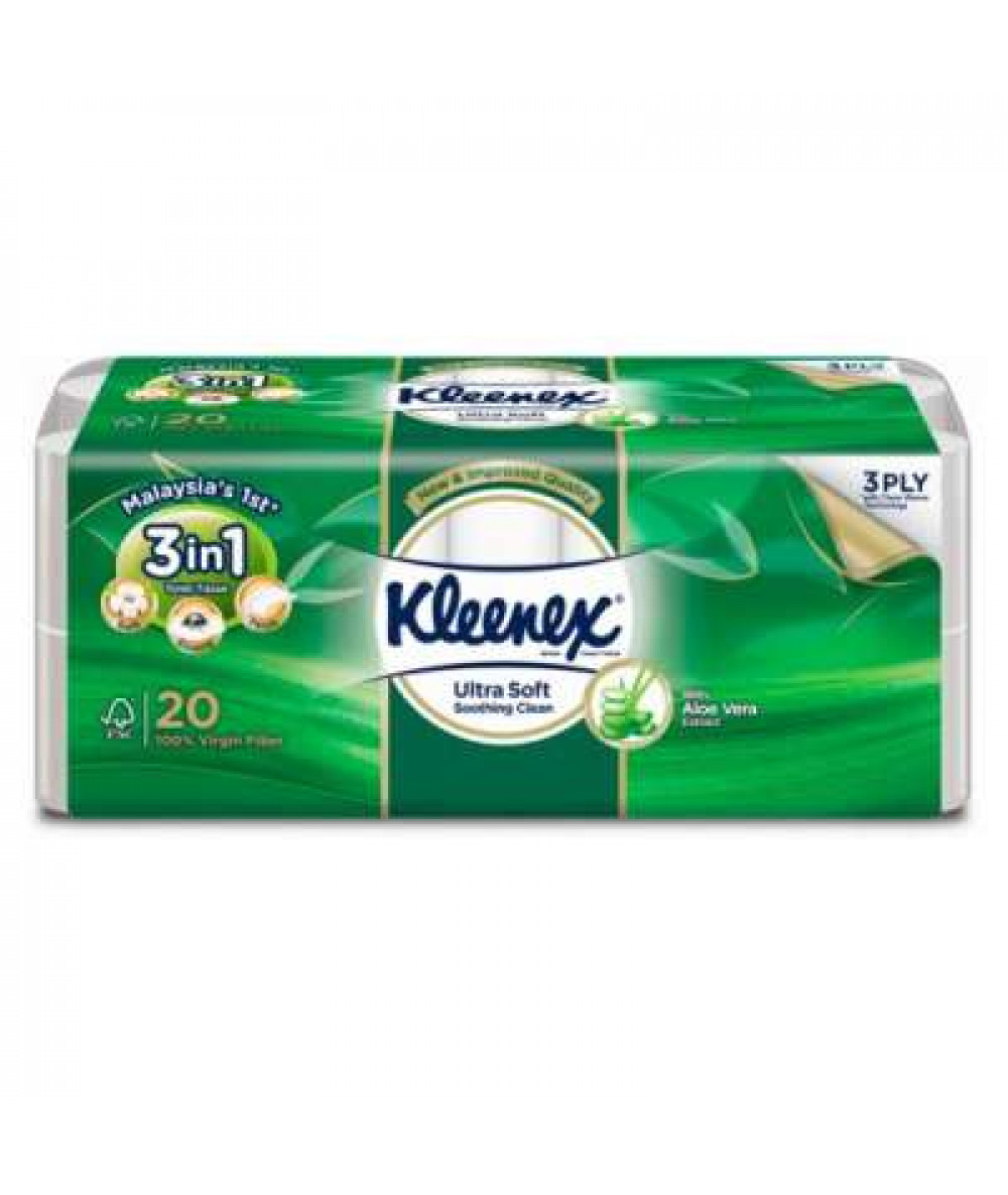 KLEENEX U/SFT ALOE BT 3PLY 190SX20R