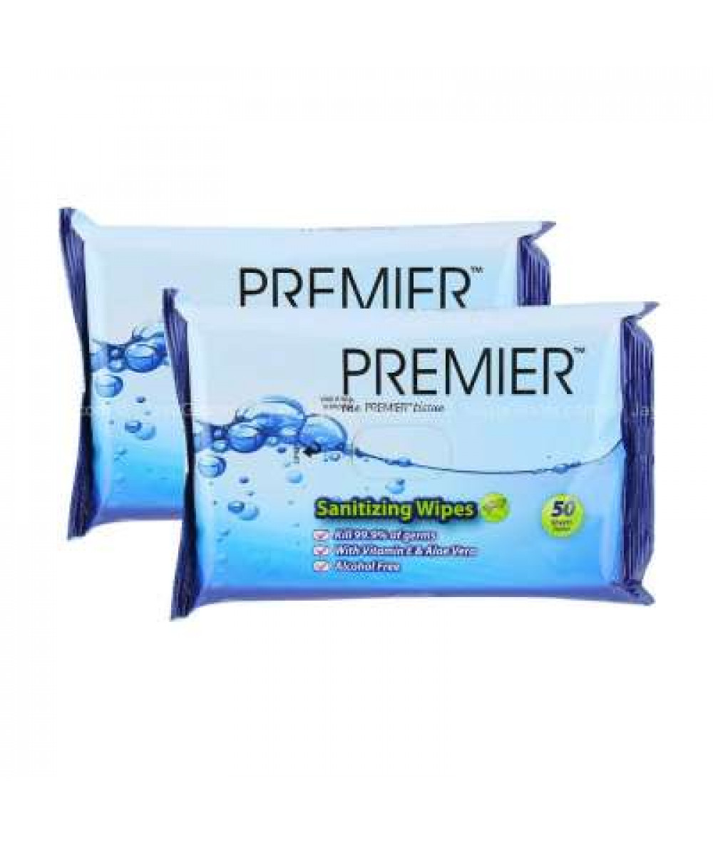 PREMIER SANITIZING WIPES 50'S X 2PKT