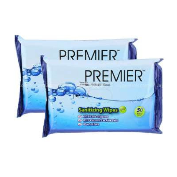 PREMIER SANITIZING WIPES 50'S X 2PKT