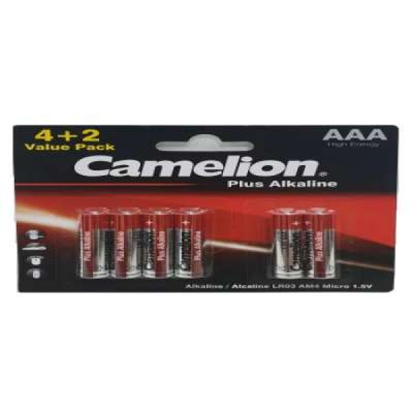 CAMELION ALKALINE BATTERIES AAA*4+2'S