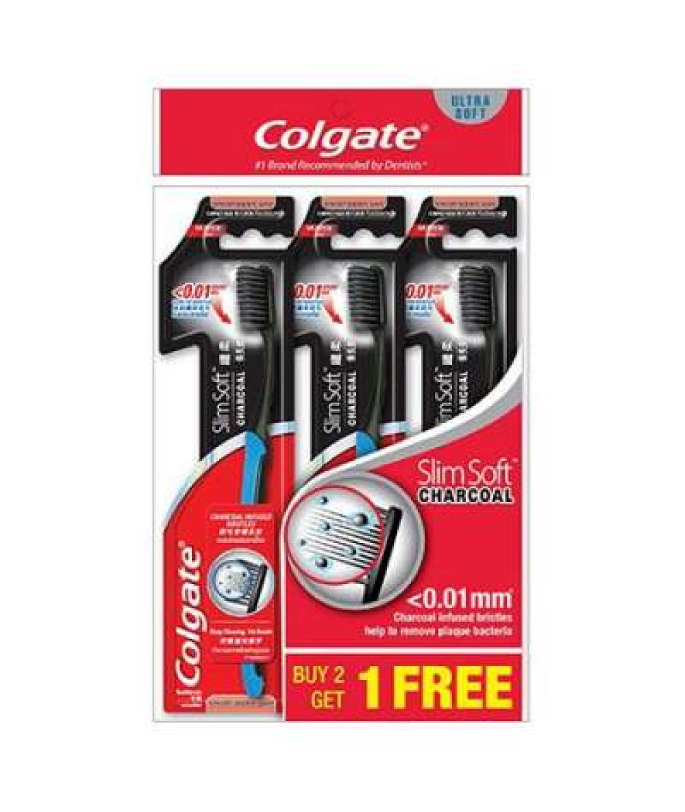 COLGATE TB SLIM SOFT CHARCOAL ULTRA SOFT 3S