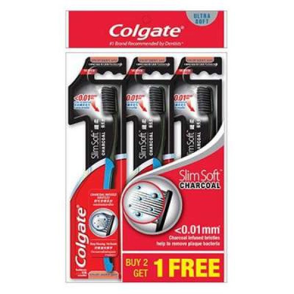 COLGATE TB SLIM SOFT CHARCOAL ULTRA SOFT 3S