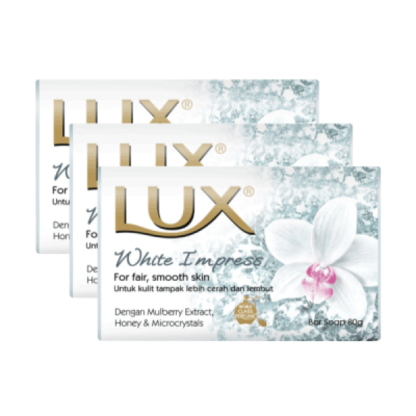 LUX WHT IMP BAR SOAP 3X70G